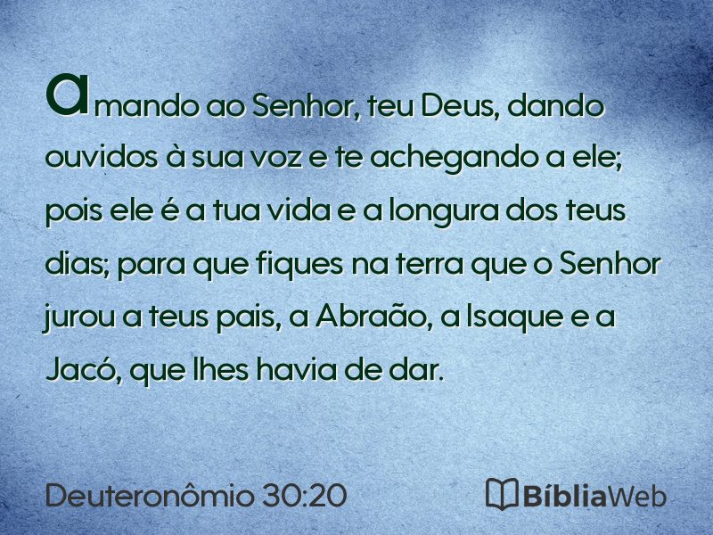 Deuteronômio 30:20 em imagem para compartilhar
