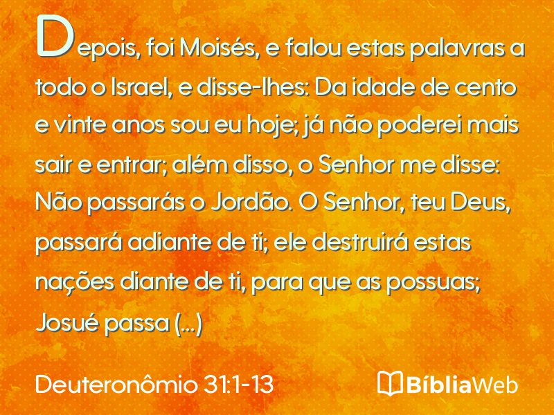 Deuteronômio 31:1-13 em imagem para compartilhar