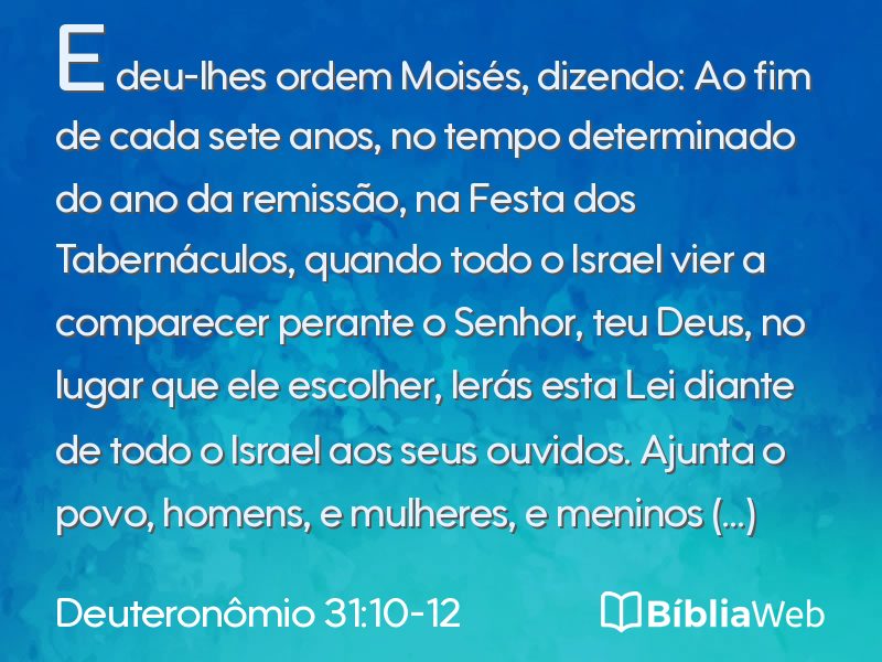 Deuteronômio 31:10-12 em imagem para compartilhar