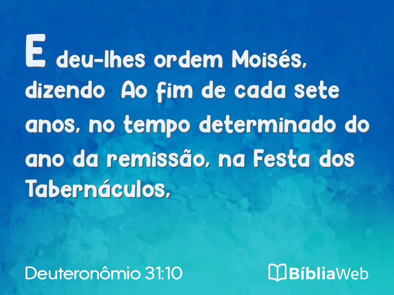 Deuteronômio 31:10 em imagem para compartilhar