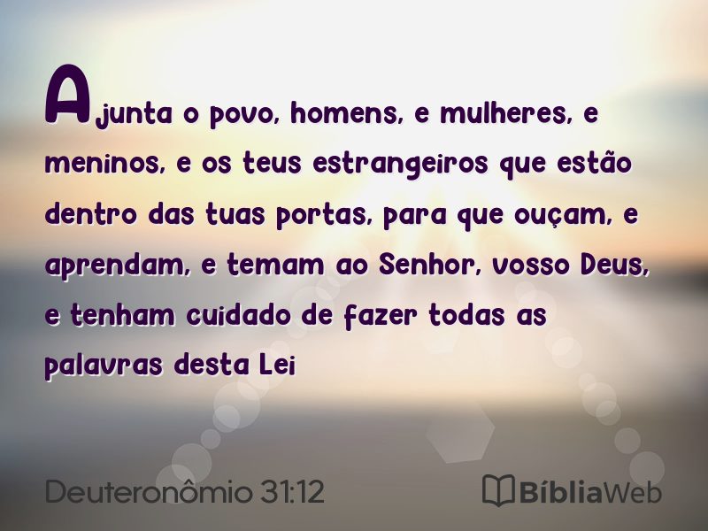 Deuteronômio 31:12 em imagem para compartilhar