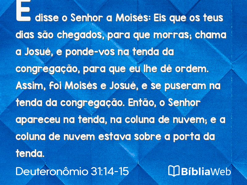 Deuteronômio 31:14-15 em imagem para compartilhar