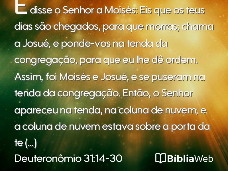 Deuteronômio 31:14-30 em imagem para compartilhar
