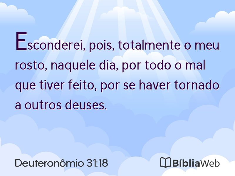 Deuteronômio 31:18 em imagem para compartilhar