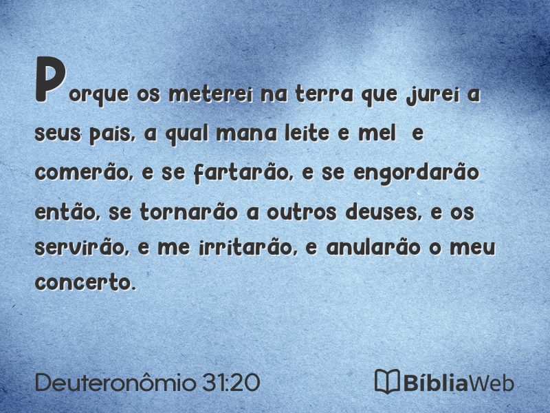 Deuteronômio 31:20 em imagem para compartilhar