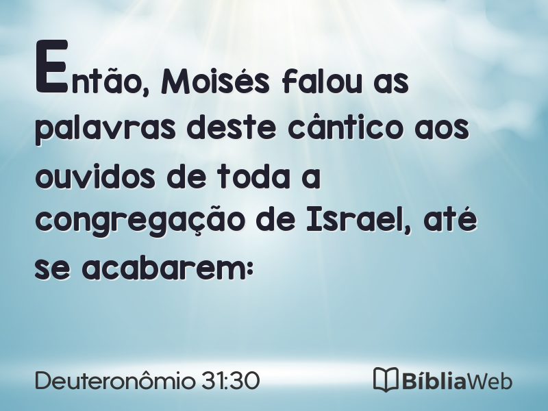 Deuteronômio 31:30 em imagem para compartilhar