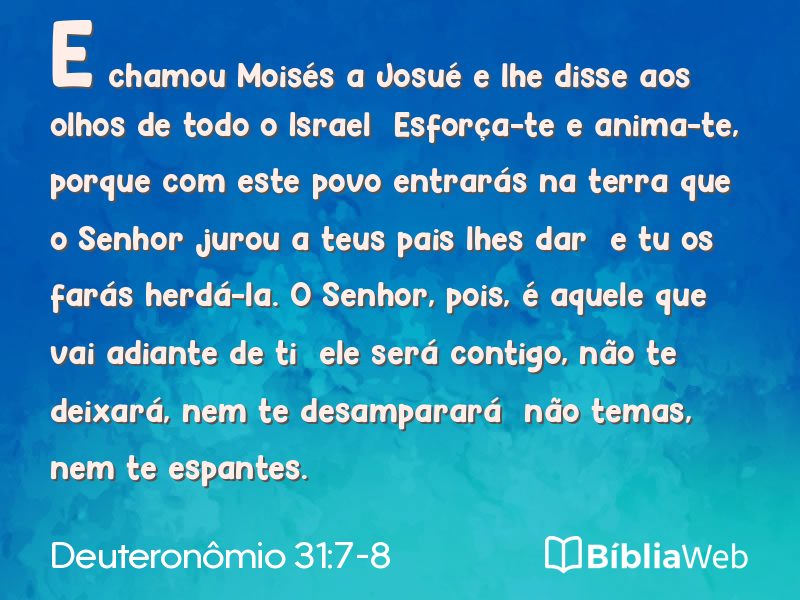 Deuteronômio 31:7-8 em imagem para compartilhar