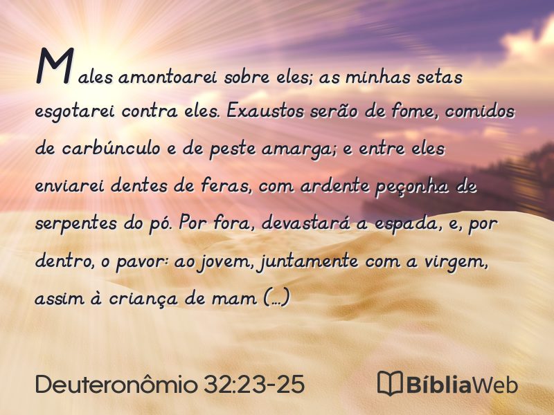 Deuteronômio 32:23-25 em imagem para compartilhar