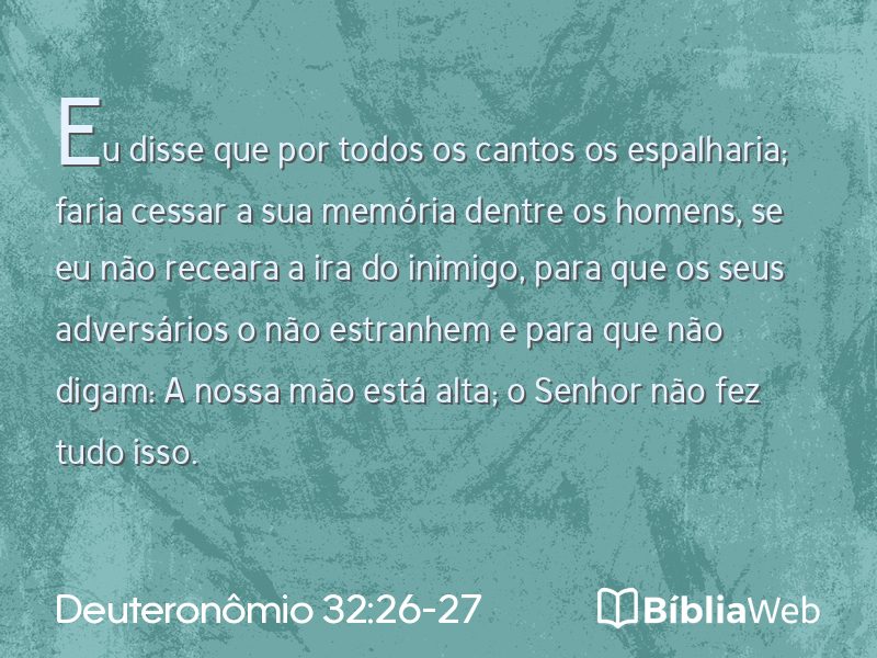 Deuteronômio 32:26-27 em imagem para compartilhar