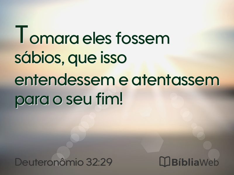 Deuteronômio 32:29 em imagem para compartilhar