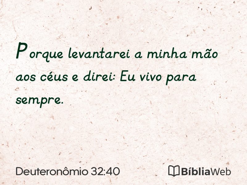 Deuteronômio 32:40 em imagem para compartilhar