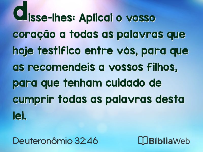 Deuteronômio 32:46 em imagem para compartilhar