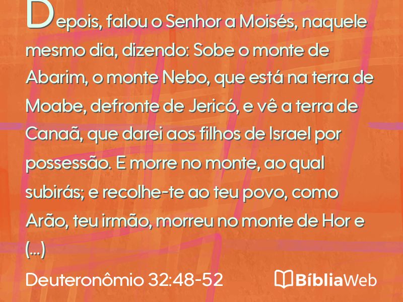 Deuteronômio 32:48-52 em imagem para compartilhar