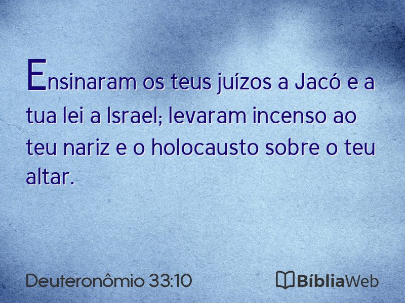 Deuteronômio 33:10 em imagem para compartilhar