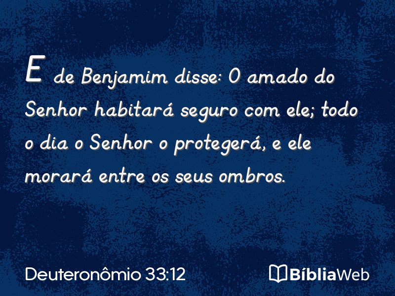 Deuteronômio 33:12 em imagem para compartilhar