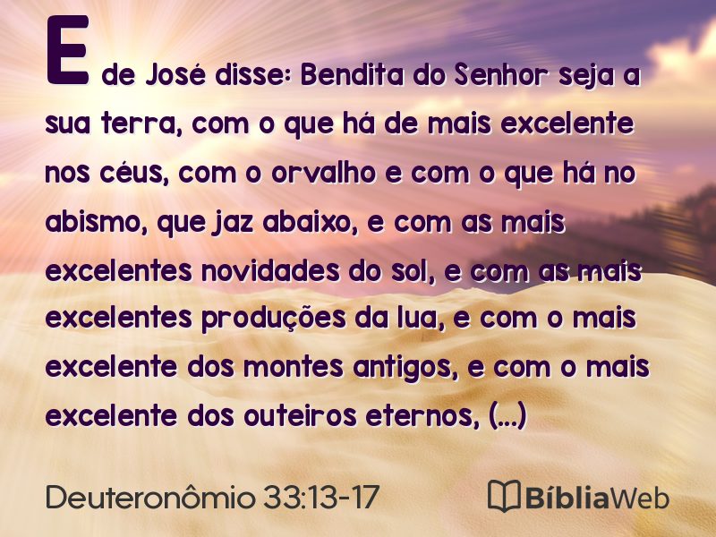 Deuteronômio 33:13-17 em imagem para compartilhar