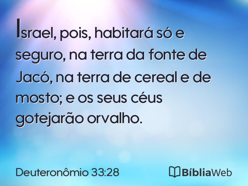 Deuteronômio 33:28 em imagem para compartilhar