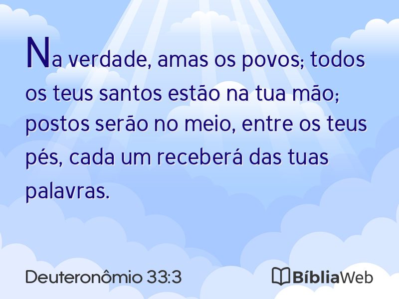 Deuteronômio 33:3 em imagem para compartilhar
