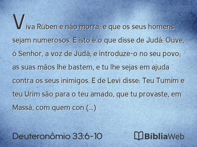 Deuteronômio 33:6-10 em imagem para compartilhar