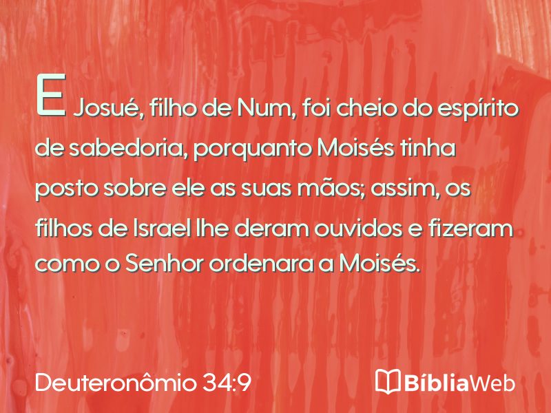 Deuteronômio 34:9 em imagem para compartilhar