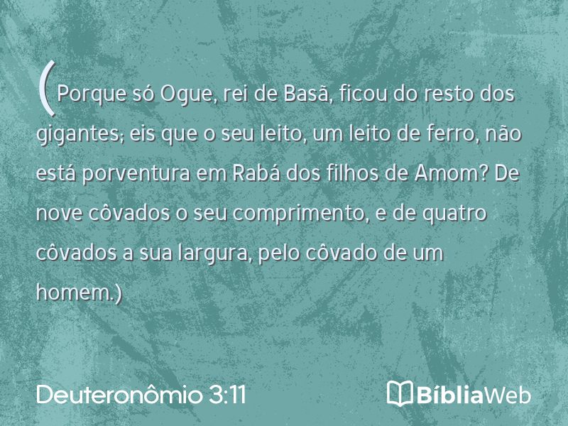 Deuteronômio 3:11 em imagem para compartilhar