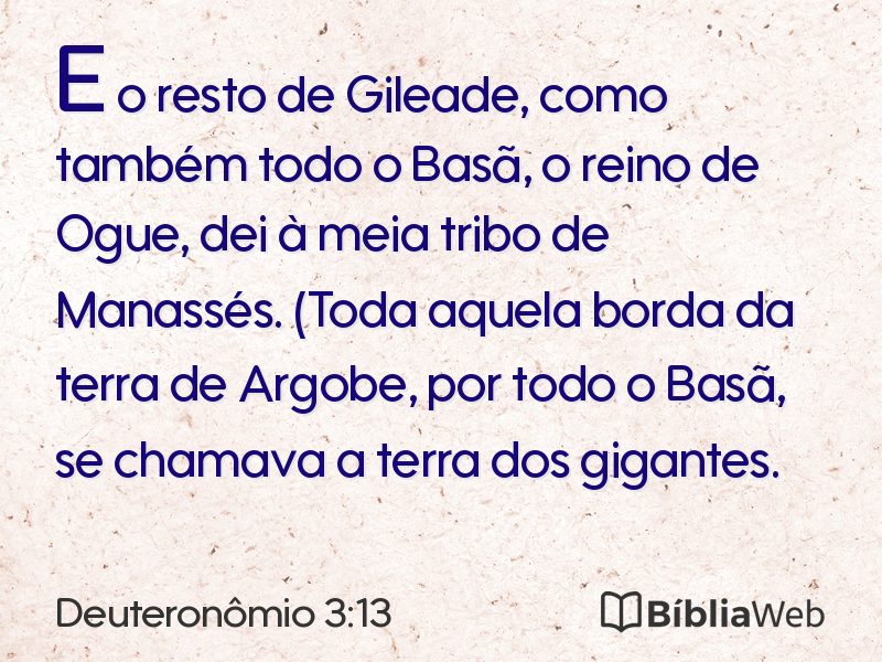 Deuteronômio 3:13 em imagem para compartilhar