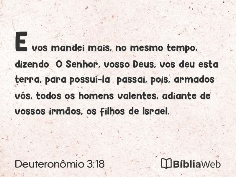 Deuteronômio 3:18 em imagem para compartilhar