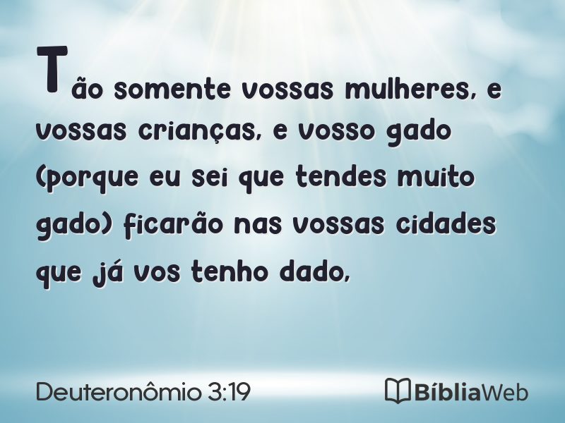 Deuteronômio 3:19 em imagem para compartilhar