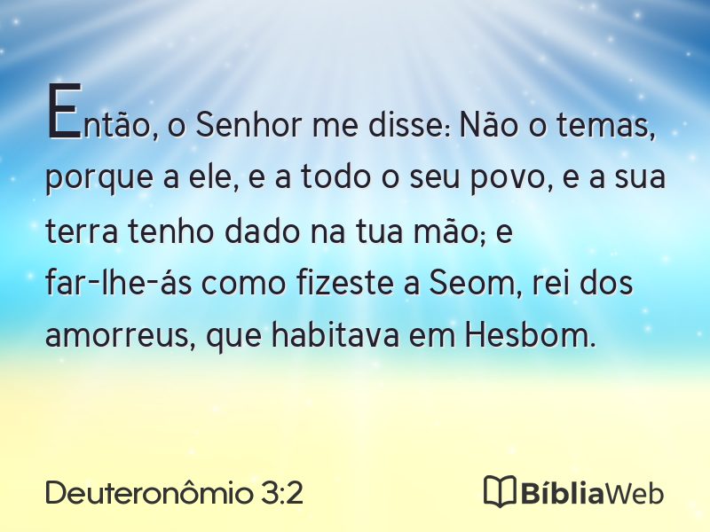 Deuteronômio 3:2 em imagem para compartilhar
