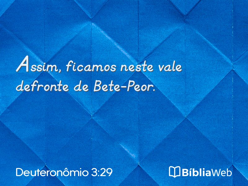 Deuteronômio 3:29 em imagem para compartilhar