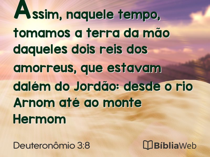 Deuteronômio 3:8 em imagem para compartilhar