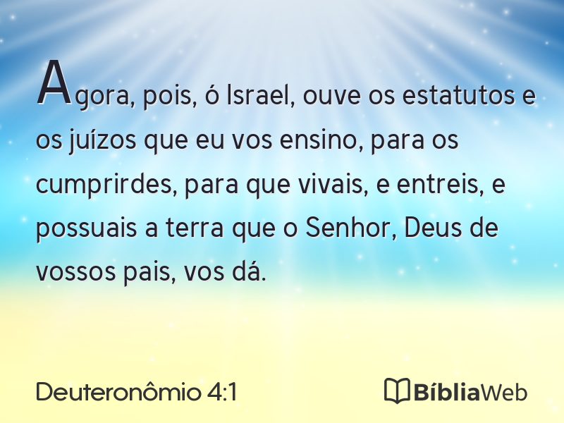 Deuteronômio 4:1 em imagem para compartilhar