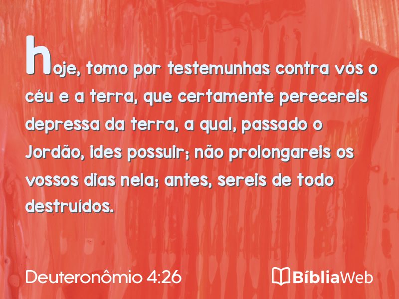 Deuteronômio 4:26 em imagem para compartilhar