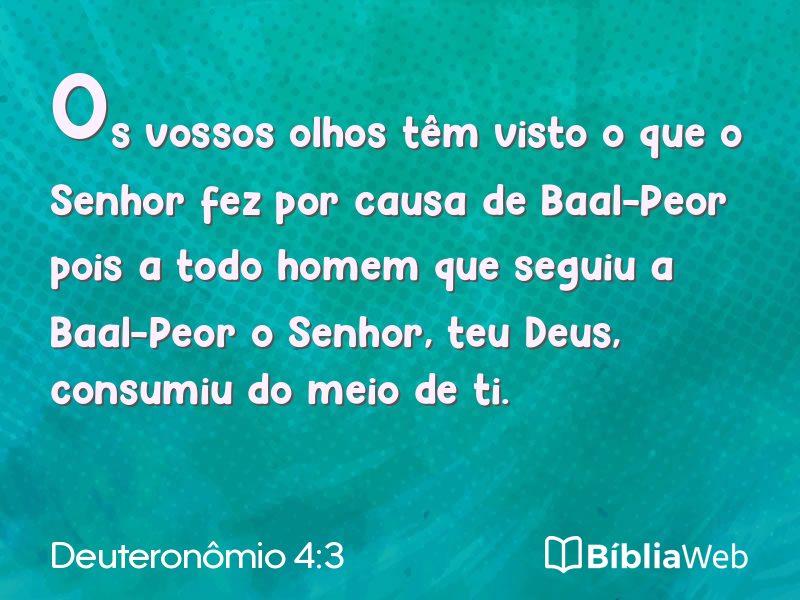 Deuteronômio 4:3 em imagem para compartilhar