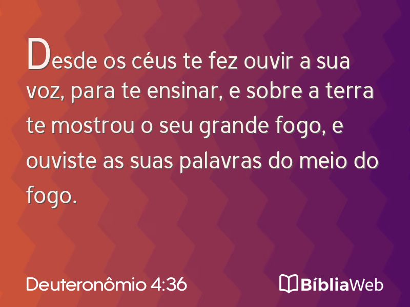 Deuteronômio 4:36 em imagem para compartilhar