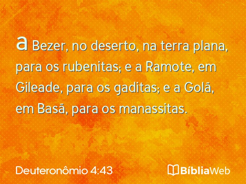 Deuteronômio 4:43 em imagem para compartilhar