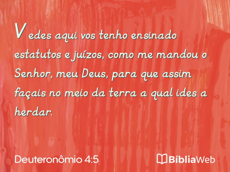 Deuteronômio 4:5 em imagem para compartilhar