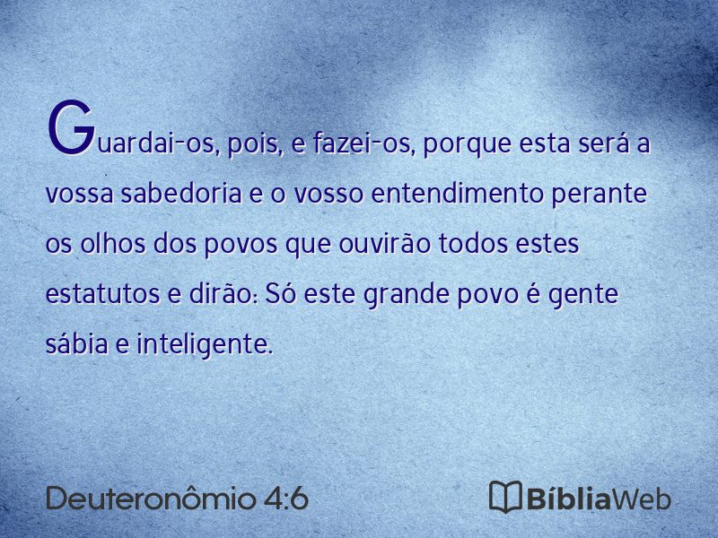 Deuteronômio 4:6 em imagem para compartilhar