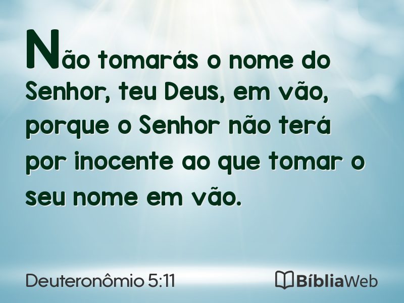 Deuteronômio 5:11 em imagem para compartilhar