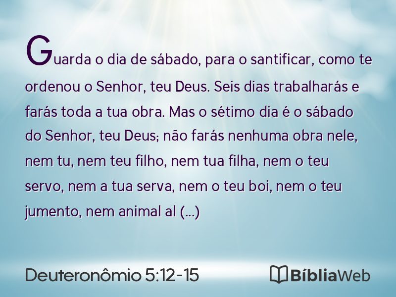 Deuteronômio 5:12-15 em imagem para compartilhar
