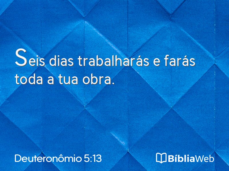 Deuteronômio 5:13 em imagem para compartilhar