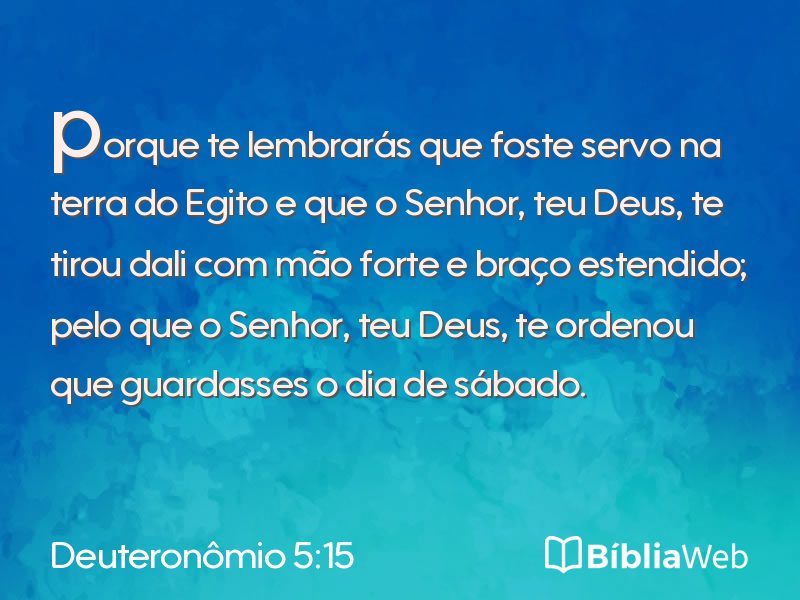 Deuteronômio 5:15 em imagem para compartilhar
