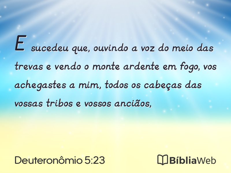 Deuteronômio 5:23 em imagem para compartilhar