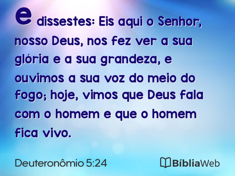 Deuteronômio 5:24 em imagem para compartilhar
