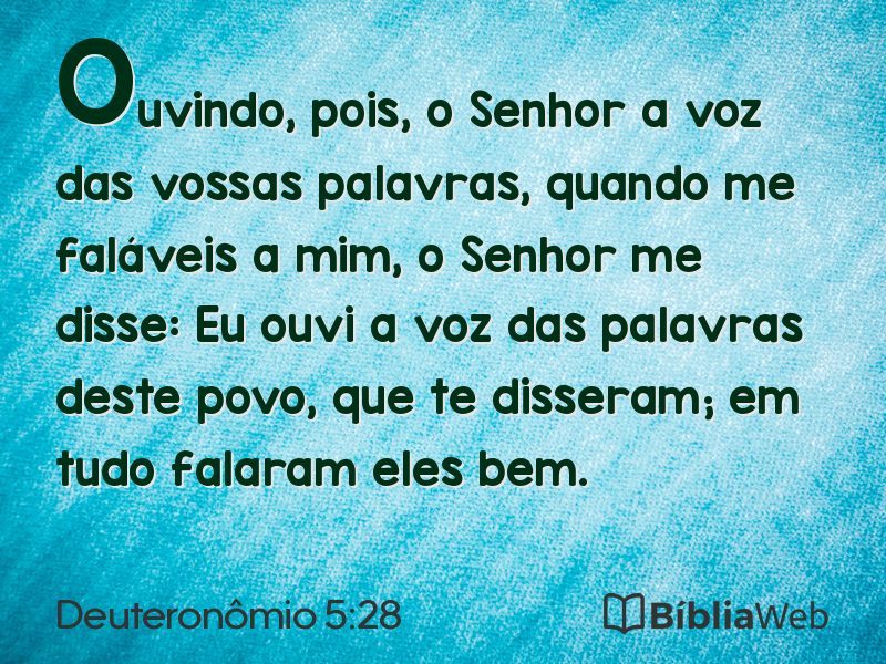 Deuteronômio 5:28 em imagem para compartilhar