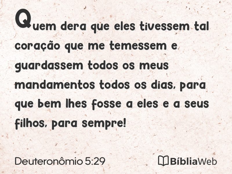 Deuteronômio 5:29 em imagem para compartilhar