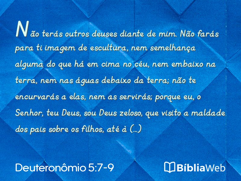 Deuteronômio 5:7-9 em imagem para compartilhar
