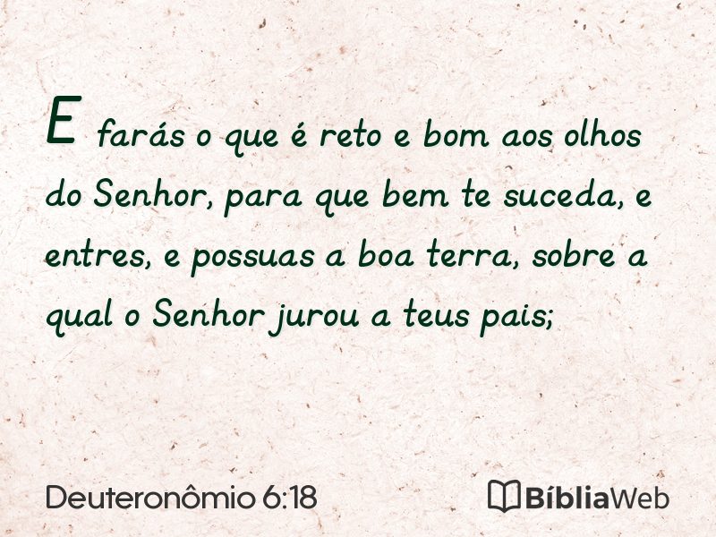 Deuteronômio 6:18 em imagem para compartilhar