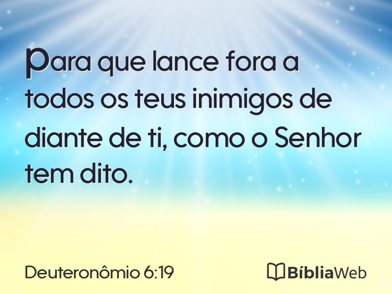 Deuteronômio 6:19 em imagem para compartilhar