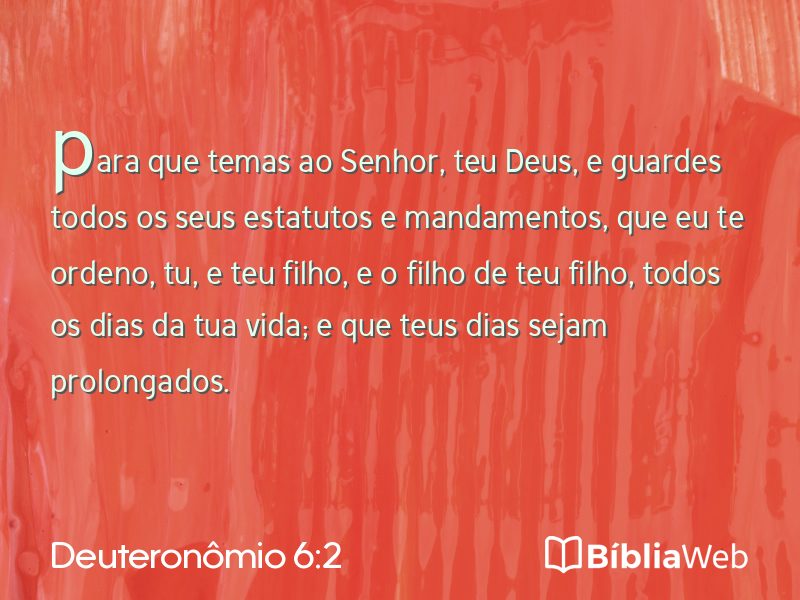 Deuteronômio 6:2 em imagem para compartilhar